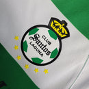 Camisa Santos Laguna I 23/24 - Torcedor Charly Masculina - Verde e branca com detalhes em preto