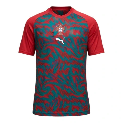 Camisa Seleção Portugal Pré-jogo I 26/27 - Torcedor Puma Masculina - Verde e vermelha