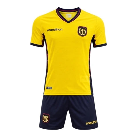 Kit Infantil Seleção Equador I 26/27 - Marathon - Amarelo e azul marinho