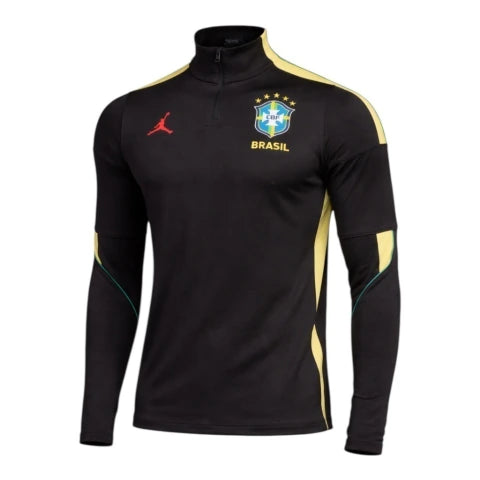 Camisa Seleção Brasileira Treino 26/27 manga longa - Torcedor Jordan Masculina - Preta