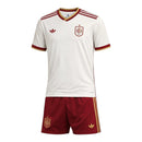Kit Infantil Seleção Espanha II 26/27 - Adidas - Branco e vermelho