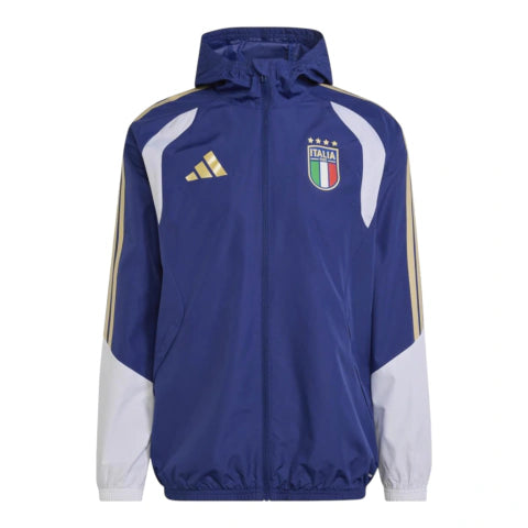Jaqueta Corta-Vento Seleção Itália Treino 26/27 - Masculina Adidas - Azul e branca
