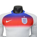 Camisa Seleção Inglaterra I 25/26 manga longa - Jogador Nike Masculina - Branca com detalhes em azul e vermelho