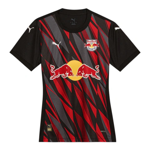 Camisa Red Bull Bragantino III 25/26 - Torcedor Puma Feminina - Preta com detalhes em vermelho e cinza