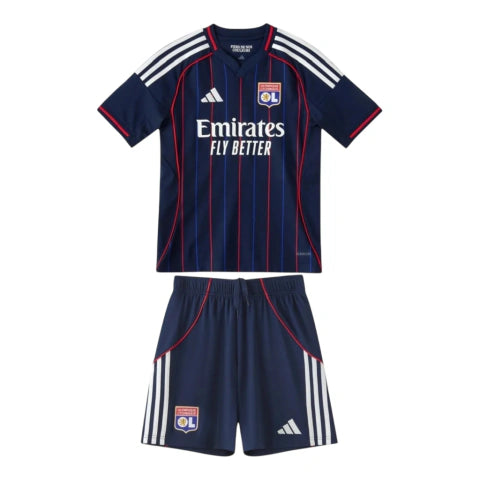 Kit Infantil Lyon II 25/26 - Adidas - Azul e vermelho