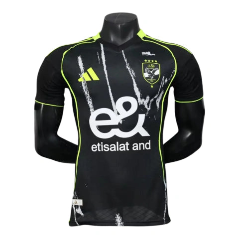Camisa Al-Ahly II 25/26 - Jogador Adidas Masculina - Preta com detalhes em amarelo