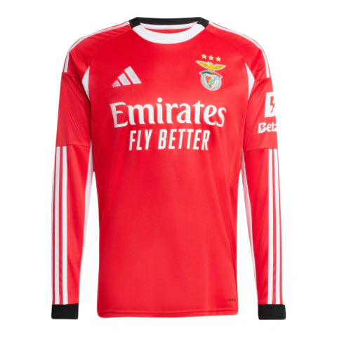 Camisa Benfica I 25/26 manga longa - Torcedor Adidas Masculina - Vermelha