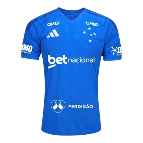 Camisa Cruzeiro I 26/27 - Torcedor Adidas Masculina - Azul Com Patrocínio