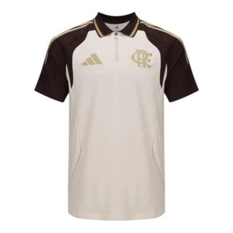 Camisa Polo Flamengo Treino 26/27 - Torcedor Adidas Masculina - Bege e marrom