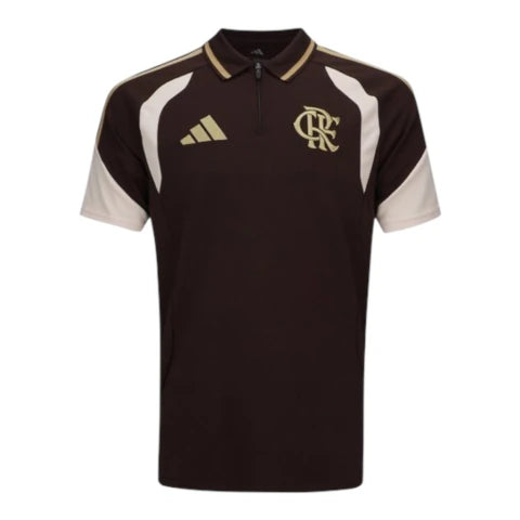 Camisa Polo Flamengo Treino 26/27 - Torcedor Adidas Masculina - Marrom