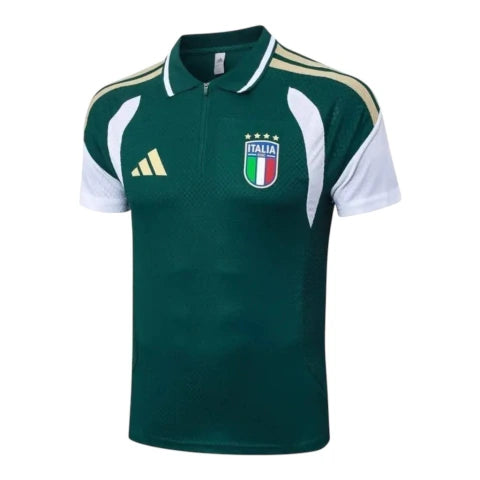 Camisa Polo Seleção Itália Treino 26/27 - Torcedor Adidas Masculina - Verde e branca