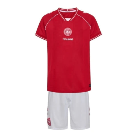 Kit Infantil Seleção Dinamarca I 26/27- Hummel - Vermelho e branco