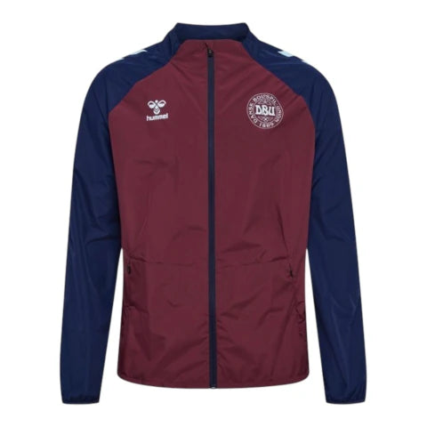 Jaqueta Corta-Vento Seleção Dinamarca 26/27 - Hummel - Bordô e azul