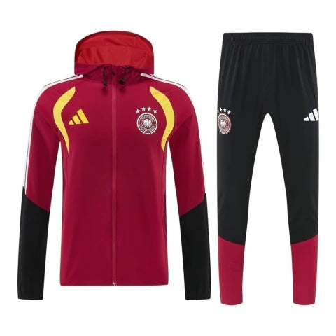 Conjunto Seleção Alemanha Treino 26/27 - Masculino Adidas - Vermelho e preto