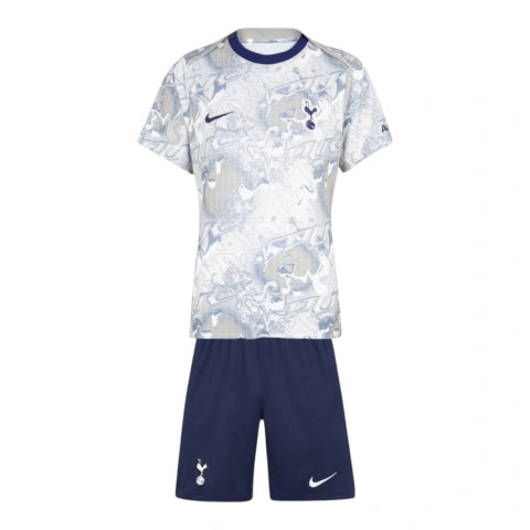 Kit Infantil Tottenham Pré-jogo 25/26 - Nike - Branco e azul com detalhes em cinza