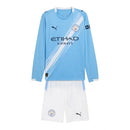 Kit Infantil Manchester City I 25/26 manga longa - Puma - Azul e branco