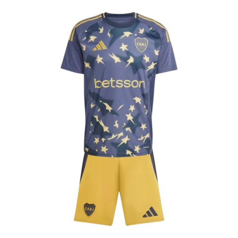 Kit Infantil Boca Juniors III 25/26 - Adidas - Azul com detalhes em amarelo