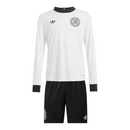 Kit infantil Seleção Alemanha Edição Aniversário 125 anos I 25/26 manga longa - Adidas - Branco com detalhes em preto
