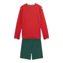 Kit Infantil Seleção Portugal I 25/26 manga longa - Puma - Vermelho e verde