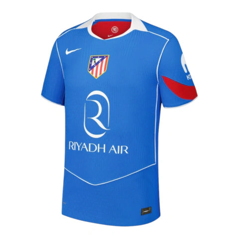 Camisa Atlético de Madrid III 25/26 - Torcedor Nike Feminina - Azul e vermelha