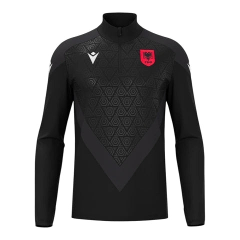 Camisa Seleção Albânia Treino 26/27 manga longa - Torcedor Macron Masculina - Preta