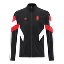 Jaqueta Corta-Vento Manchester United 25/26 - Masculino Adidas - Preta com detalhes em vermelho e branco