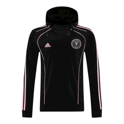 Jaqueta Corta-Vento Inter Miami Treino 24/25 - Masculina Adidas - Preta com detalhes em rosa