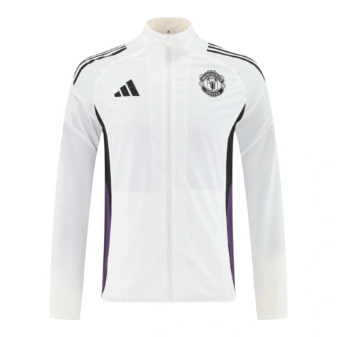 Jaqueta Corta-Vento Manchester United Treino 25/26 - Masculino Adidas - Branca