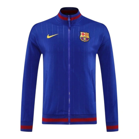 Jaqueta Corta-Vento Barcelona Treino 25/26 - Masculina Nike - Azul com detalhes em vermelho