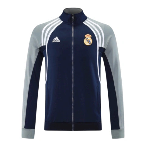 Jaqueta Corta-Vento Real Madrid 25/26 - Masculina Adidas - Azul e cinza
