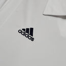 Camisa Retrô Real Madrid I 2002 manga longa - Masculina Adidas - Branca com listras pretas