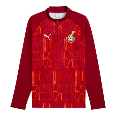 Camisa Seleção Gana Pré-jogo 26/27 manga longa - Torcedor Puma Masculina - Vermelha