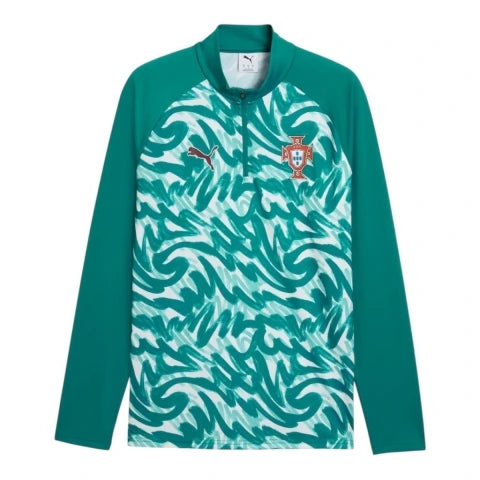 Camisa Seleção Portugal Pré-jogo II 26/27 manga longa - Torcedor Puma Masculina - Verde e branca