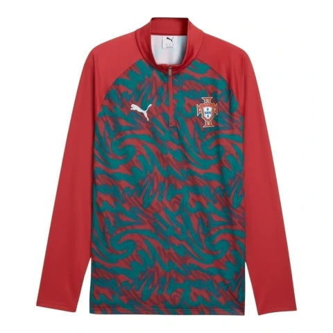 Camisa Seleção Portugal Pré-jogo I 26/27 manga longa - Torcedor Puma Masculina - Vermelha e verde