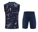 Kit Treino adulto - Camisa e Shorts - Chelsea Nike 24/25 - Azul com detalhes em salmão