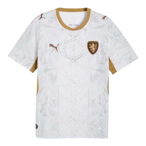 Camisa Seleção República Tcheca II 26/27 - Torcedor Puma Masculina - Branca com detalhes em cinza a dourado