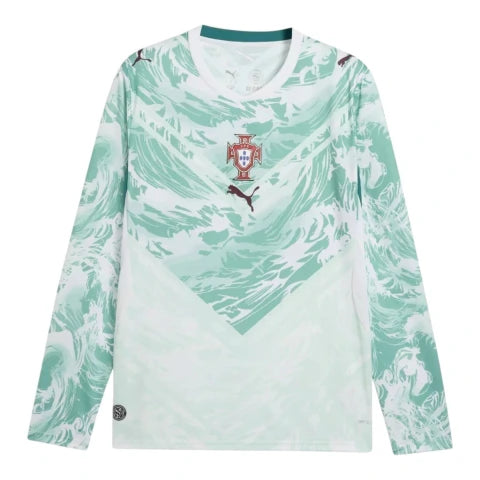 Camisa Seleção Portugal II 26/27 manga longa - Torcedor Puma Masculina - Branca e verde