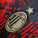 Camisa AC Milan 23/24 - Torcedor Puma Masculina - Preta com detalhes em vermelho