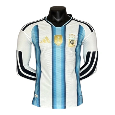 Camisa Seleção Argentina I 26/27 manga longa - Jogador Adidas Masculina - Branca e azul