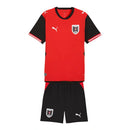 Kit Infantil Seleção Áustria I 26/27 - Puma - Vermelho e preto