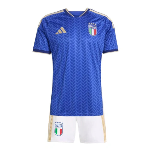 Kit Infantil Seleção Itália I 26/27 - Adidas - Azul e branco