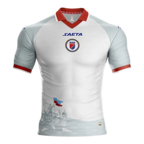 Camisa Seleção Haiti II 26/27 - Jogador Saeta Masculina - Branca e cinza
