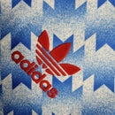 Camisa Retrô Manchester United II 1990/1992 manga longa - Masculina Adidas - Azul com detalhes em branco e vermelho