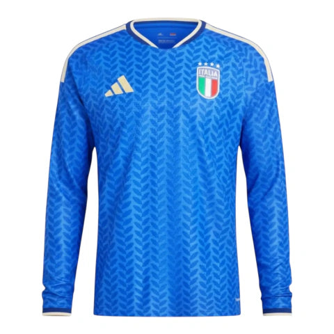 Camisa Seleção Itália I 26/27 manga longa - Torcedor Adidas Masculina - Azul