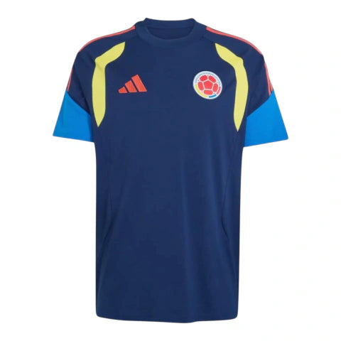 Camisa Seleção Colômbia Treino 26/27 - Torcedor Adidas Masculina - Amarela - Azul com detalhes em amarelo