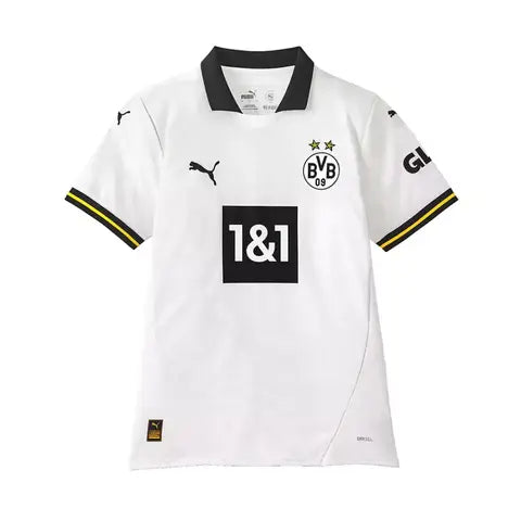 Camisa Borussia Dortmund III 24/25 - Torcedor Puma Feminina - Branca com detalhes em preto e amarelo