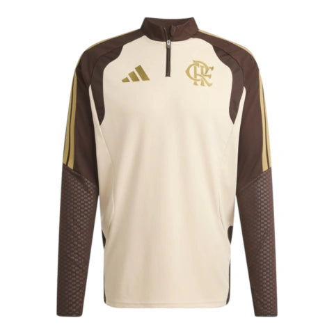 Camisa Flamengo Treino 26/27 manga longa - Torcedor Adidas Masculina - Bege e marrom