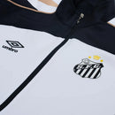 Jaqueta Corta-Vento Santos Treino 26/27 - Umbro - Branca e preta com detalhes em bege