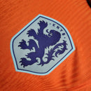 Camisa Seleção da Holanda I 24/25 - Jogador Nike Masculina - Laranja com detalhes em azul
