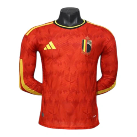 Camisa Seleção Bélgica I 26/27 manga longa - Jogador Adidas Masculina - Vermelha